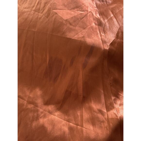 Fashionova Adriana Satin Gown Size M Orange Maxi Ruched Eveningwear Formal Prom - Picture 12 of 13